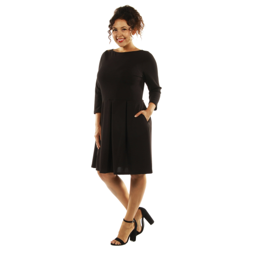 24 Seven Women's Plus Size Perfect Fit and Flare Dress - Black 3X - Image 2