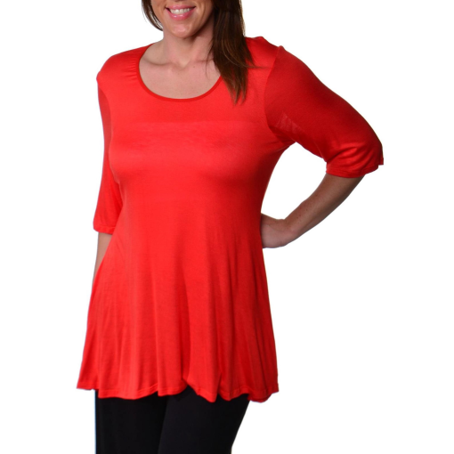 24seven Comfort Apparel Plus Size Tunic Top - Carrot 2X