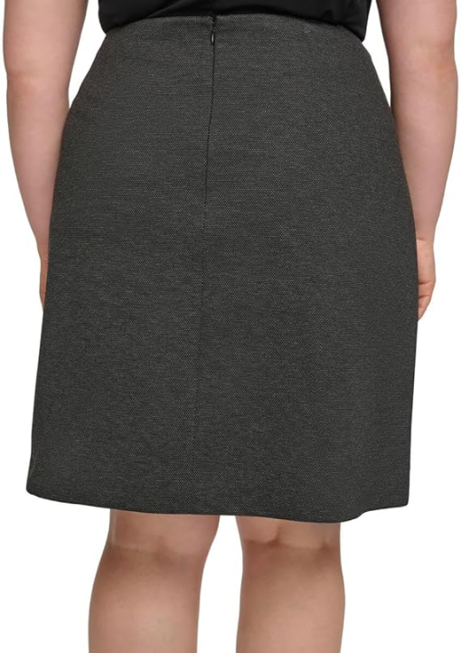 Calvin Klein Single-Button Overlap Skirt - Black/Charcoal size 24w - Image 2