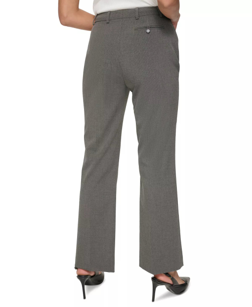 Calvin Klein Women's Pinstriped Modern Pants - Charcoal/cream size 2 - Image 2