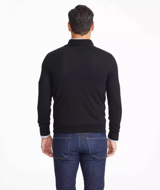 Club Room Mens Wool Blend 1/4 Zip Sweater black M - Image 2