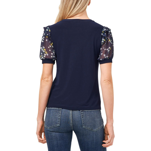 CeCe Womens Floral Print Crewneck Pullover Top XL - Image 2