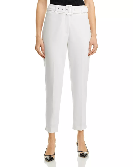 T Tahari Women's Slim Ankle Pants - White Star - Size 6