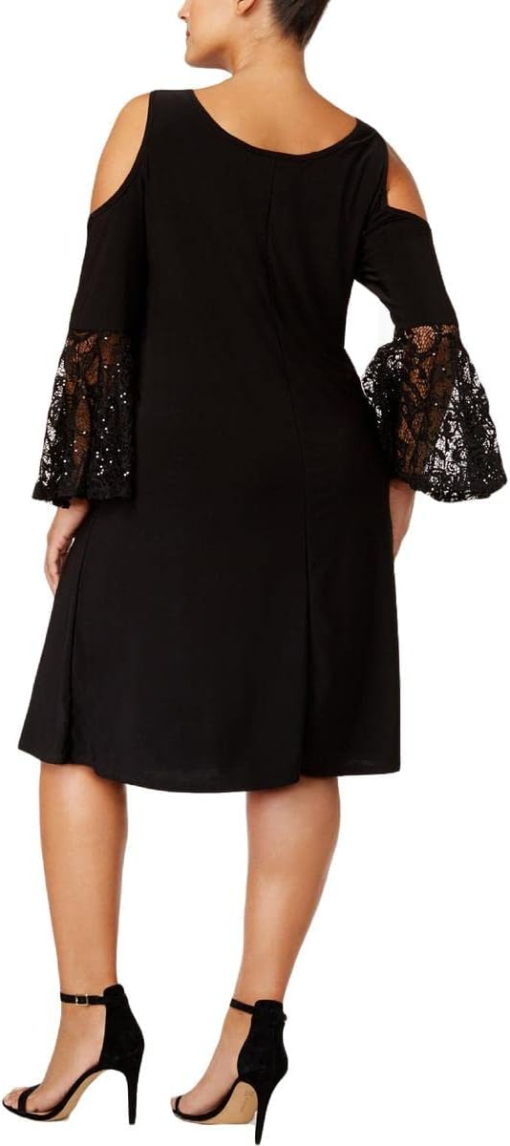 R&M Richards Short Dress with Shoulder Cutouts and Lace Fluted Sleeves - Plus 16W - Image 2