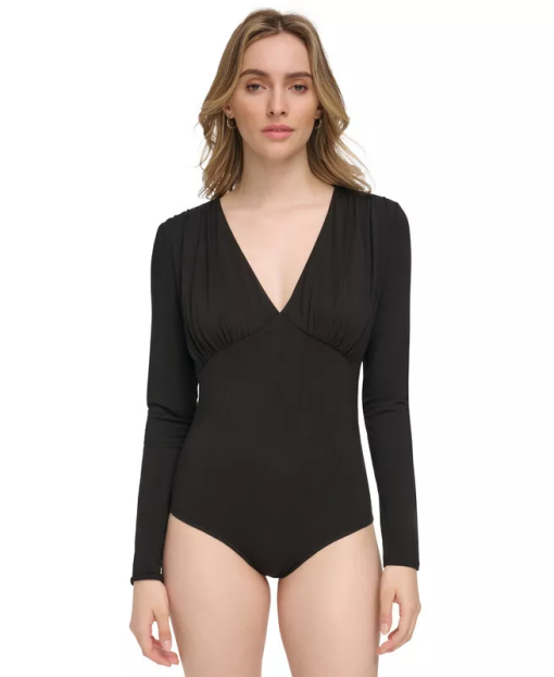 X Calvin Klein Womens Long Sleeve V-Neck Bodysuit XL