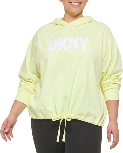 Dkny Sports Plus Size Logo Hoodie - Lemon Tart 2X