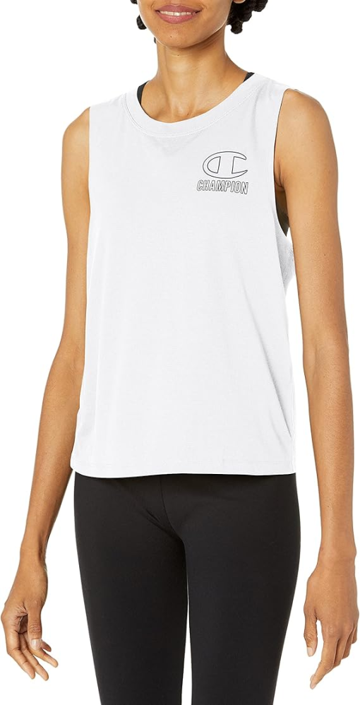 Champions Women's Champion Absolute Muscle Tank, C + Block Logo White L