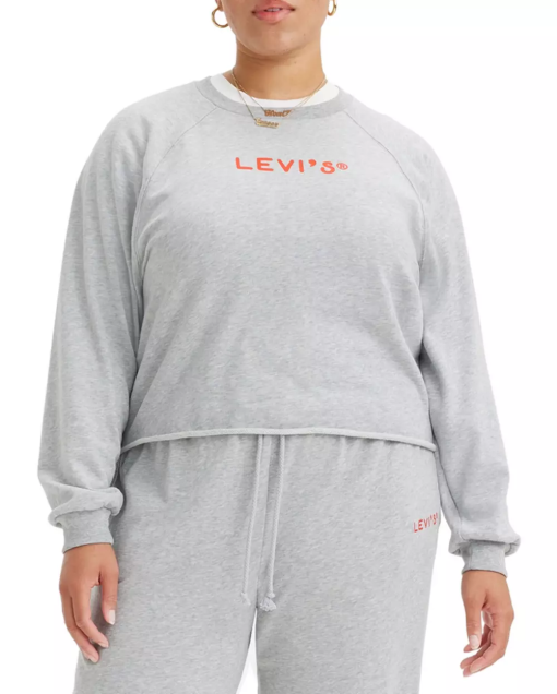 Levi���s Plus Womens Logo Raw Hem Sweatshirt 4X