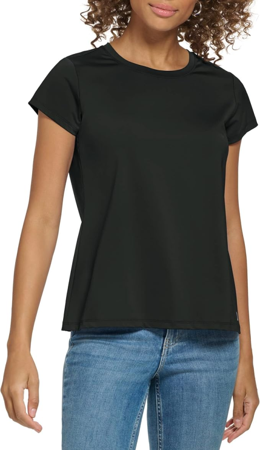 Calvin Klein Women's Crewneck Tee - Black - Size L