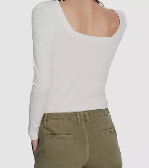 1.STATE Square Neck Puff Shoulder Top in Soft Ecru at Nordstrom, Size M - Image 2