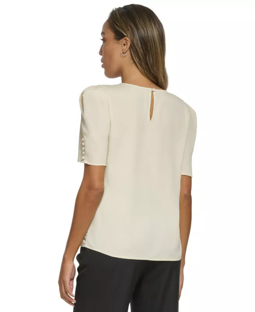 Calvin���s Klein Womens Solid Puff Sleeve Blouse XL - Image 2