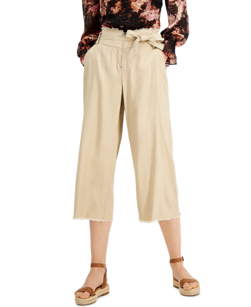 Inc International Concepts Frayed Zip-Front Culottes, Created for Macy's