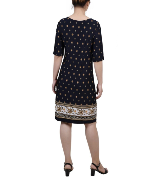 NY Collection Petites Womens Jersey Printed Shift Dress Size PL - Image 2