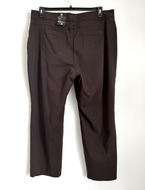 Jm Collection Plus & Petite Plus Size Tummy Control Curvy-Fit Pants, Created for Macy's - Espresso Roast size 28w - Image 2