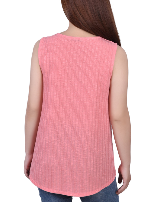 NY Collection Petites Womens Ribbed Knit Tank Top Size PM - Image 2