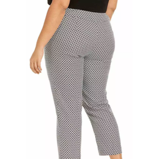 Kasper Plus Size Geometric Ankle Pants - Black/White - 22W - Women's Pants - Image 2