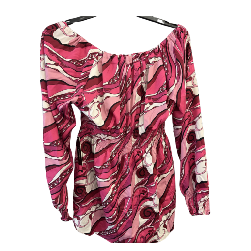 BCBGMAXAZRIA Pink Print Blouse XL - Women's Tops