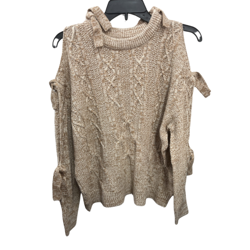 Project Naadam Beige XS Cold Shoulder Sweater - Women's Knitwear