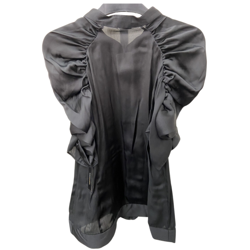 BCBG Maxazria Black Satin Bomber Jacket M - Women's Outerwear - Image 2