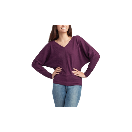 Bcx Juniors' Banded-Bottom Textured Top - Plum Size L