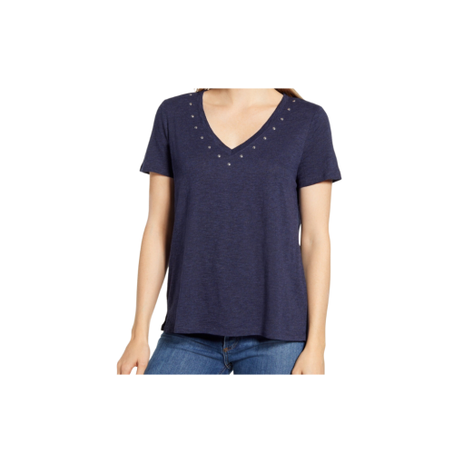 Vince Camuto Studded Top t-shirt women���s blue S