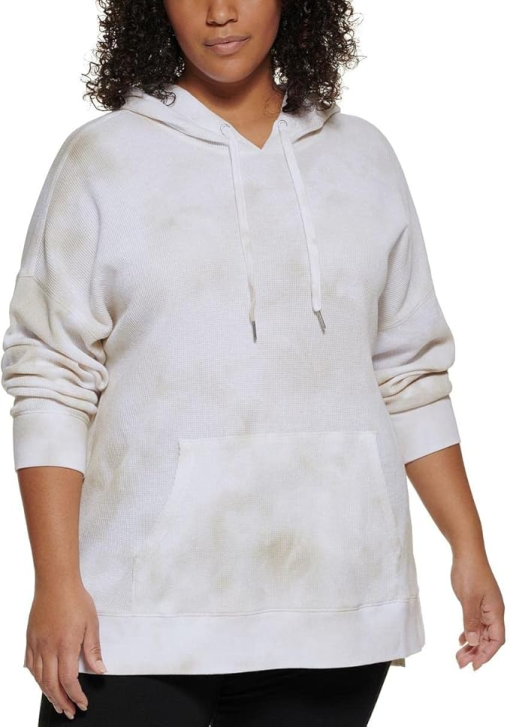 Calvin Klein Performance Womens Plus Waffle High Low Hoodie size 3x