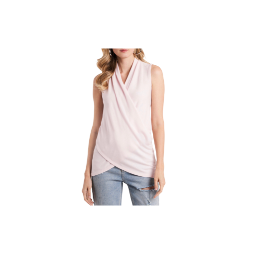 Women's 1.state Wrap Front Sleeveless Top, Size Large - Pink