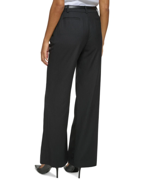 Calvin Klein Womens Pleated Pinstripe Wide Leg Pants size 9 - Image 2