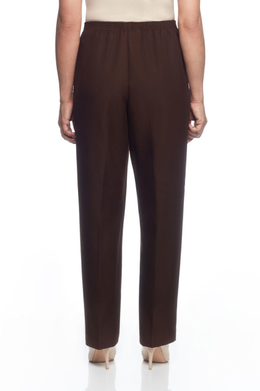 Alfred Dunner Plus Size Classic Pull-on Straight-Leg Average Length Pants - Brown size 18W - Image 2