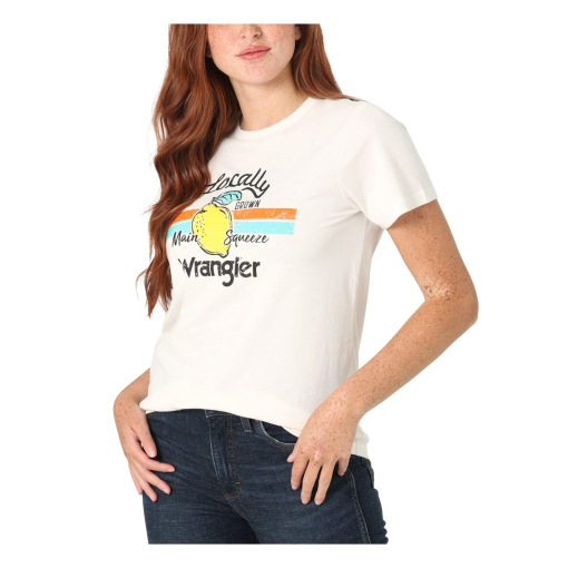 Wrangler Womens Printed Logo Graphic T-Shirt withe XS