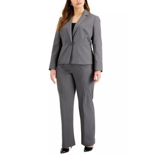 Le Suit Plus Size Single-Button Notch-Collar Pantsuit size 18w