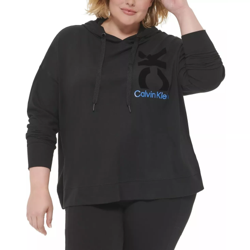 Calvin Klein Plus Black Hoodie Sweatshirt - Activewear - 2X