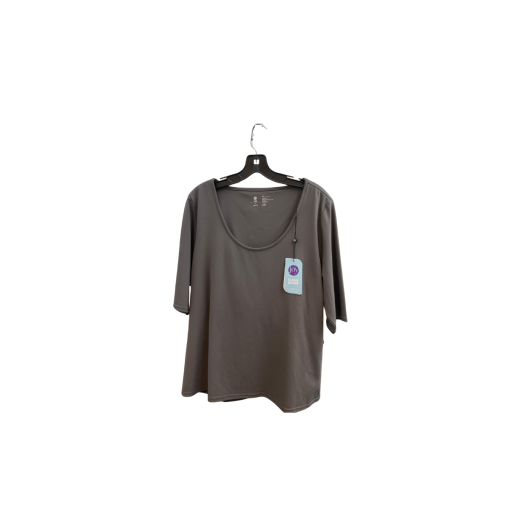 Joy Clean Boss Gray Scoop Neck Top - Plus Size 1X - Women's Tee