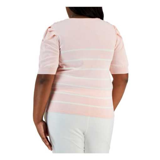 Anne Klein Plus Pink Striped Sweater Top 3X - Women's Pullover - Image 2