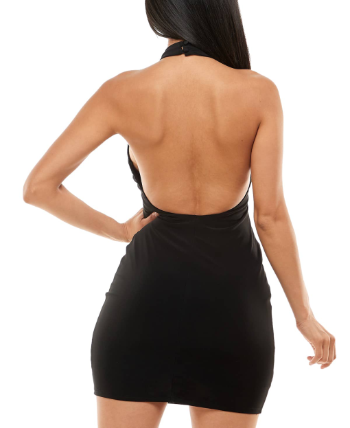 B-Darlin Juniors Womens Open Back Bodycon Halter Dress XL - Image 2