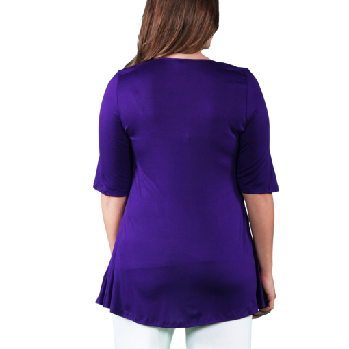 24seven Comfort Apparel Plus Size Tunic Top - Purple Size - Image 2