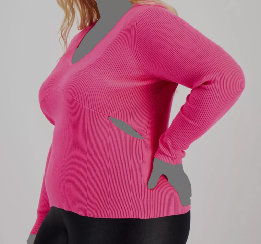 Bar Iii Trendy Plus Size V-Neck Cutout Sweater - Pink Shock Size 1X