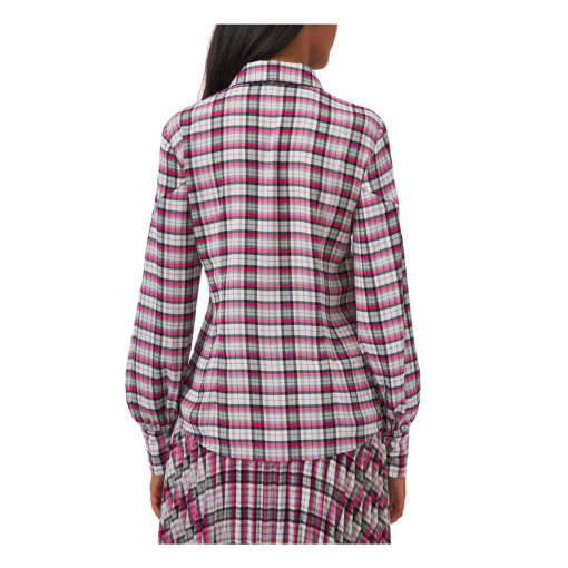 CeCe Womens Neck Tie Plaid Blouse XS - Image 2