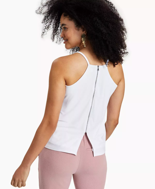 Bar Iii Petite Zip-Back Top, Created for Macy's - Bright White Size PXL - Image 2