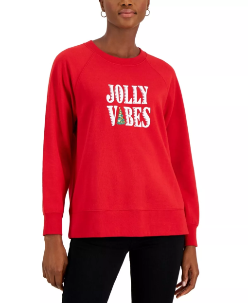 Style & Co Women's Holiday Sweatshirt,red S