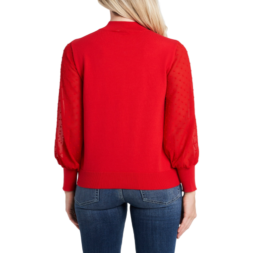 CeCe Women's Mock Neck Long Sleeve Sweater - Deep Merlot red S - Image 2