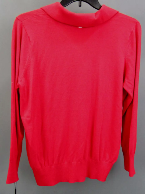 Calvin Klein Plus Womens Ribbed Trim V-Neck Sweater 2X - Image 2