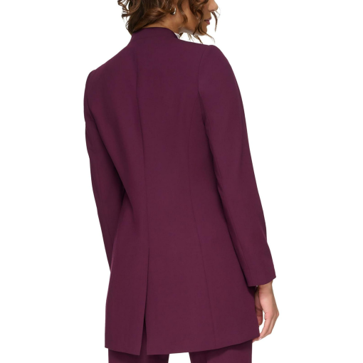 Calvin Klein Petite Open-Front Collarless Blazer - Aubergine size 4P - Image 2