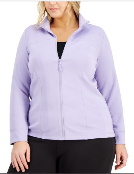 Anne Klein Plus Lavender Zip Jacket Plus Size 2X - Women's Jackets