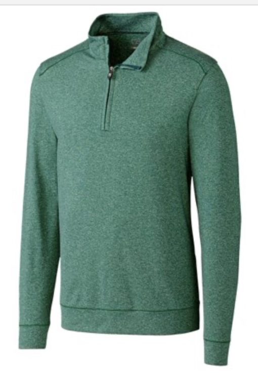 Cutter & Buck Men's Pullover Sweaters - Green Shoreline Half-Zip Pullover Sweater - Men XXL