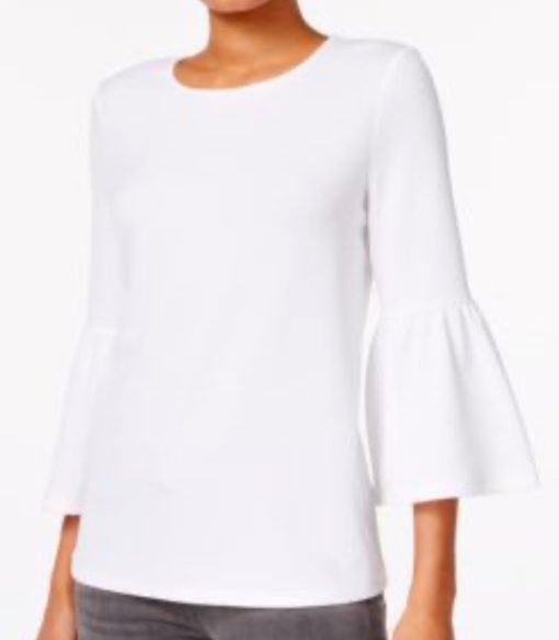 Kensie Women's Bell-Sleeve V-Back Top size L