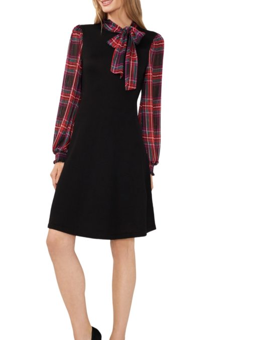 CeCe Glamour Melody Womens Plaid Knit Sweaterdress S - Image 2