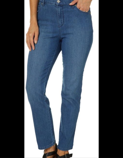 Gloria Vanderbilt Amanda Classic Women's Straight Jeans, 14 Petite, Blue