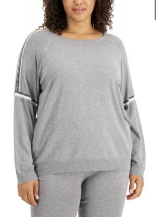 Calvin Klein Plus Gray Sweatshirt 1X - Women's Loungewear Top