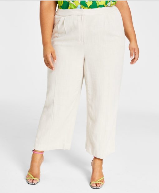 bar III Plus Ivory Wide Leg Pants 22W - Women's Plus Size Trousers